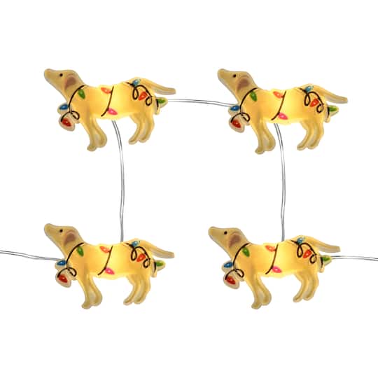 18ct. Warm White LED Tangled Dog String Lights on Silver Wire by Ashland®